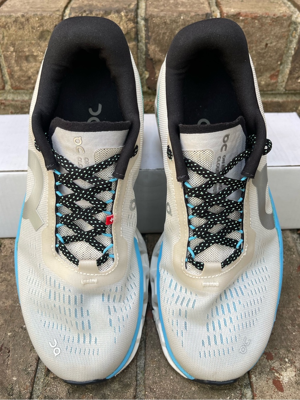 On Cloudmonster 2 Women’s 7.5 White Blue Aqua CloudTec Running Shoes - Picture 3 of 12